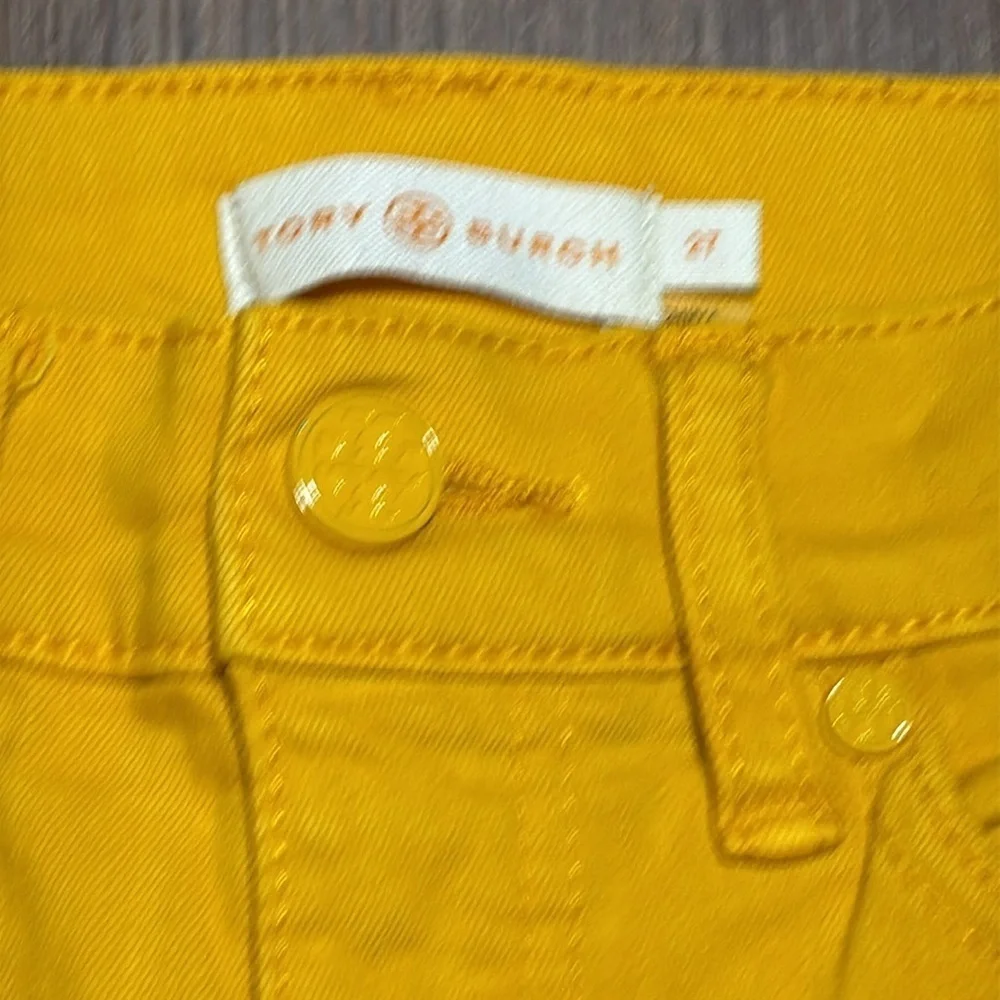 🔥🔥🔥Tory Burch Yellow Skinny Jeans Vibrant Style Size: 27🔥🔥🔥